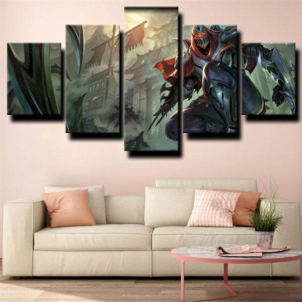 League Of Legends The Master Of Shadows Zed Gray Canvas Wall Art
