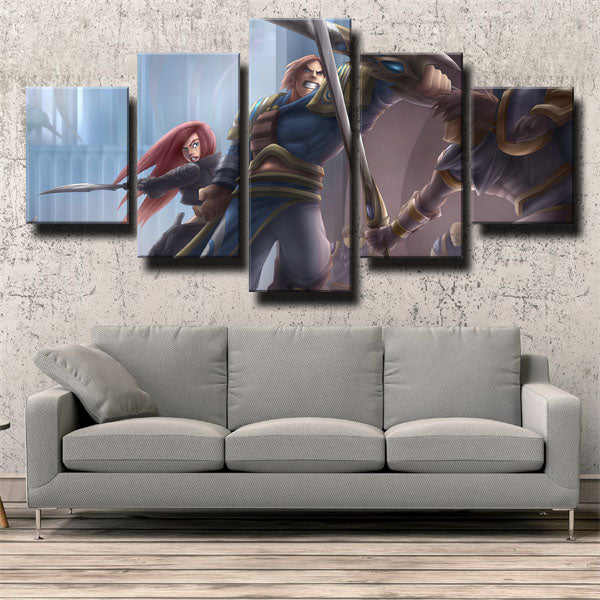 League Of Legends The Might Of Demacia Garen Canvas Wall Art