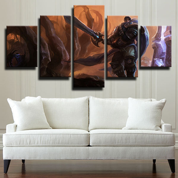 League Of Legends The Might Of Demacia Garen Canvas Wall Art