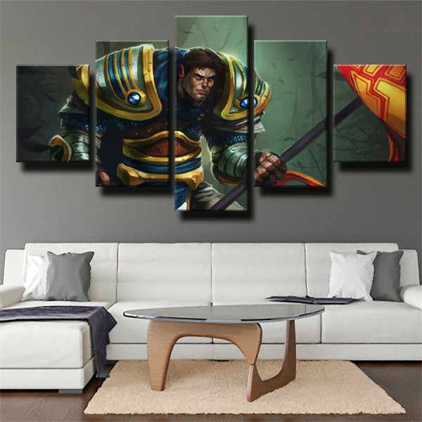League Of Legends The Might Of Demacia Garen Canvas Wall Art
