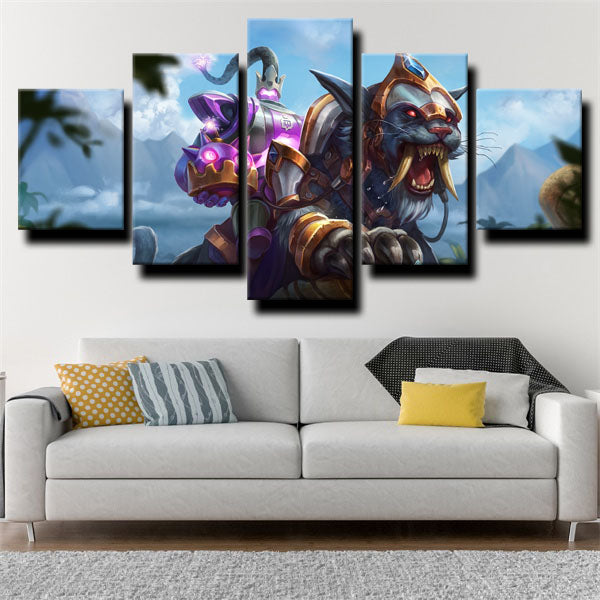 League Of Legends The Plague Rat Twitch Blue Canvas Wall Art