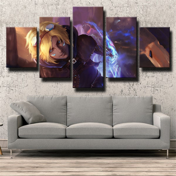 The Prodigal Explorer Ezreal Blue Eyes Canvas Wall Art