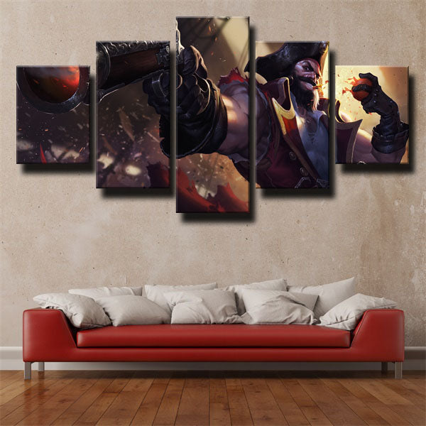 League Of Legends The Saltwater Scourge Gangplank Canvas Wall Art