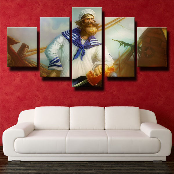 League Of Legends The Saltwater Scourge Gangplank Canvas Wall Art