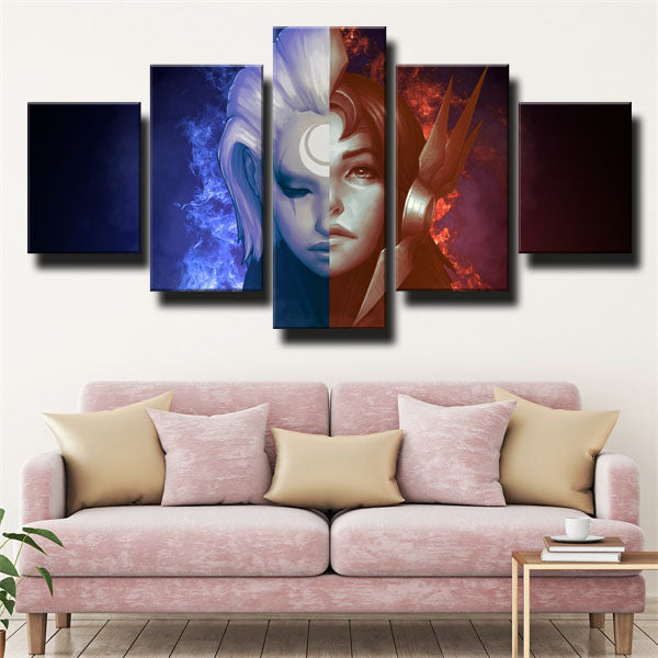 Diana Two Half Faces Canvas Wall Art