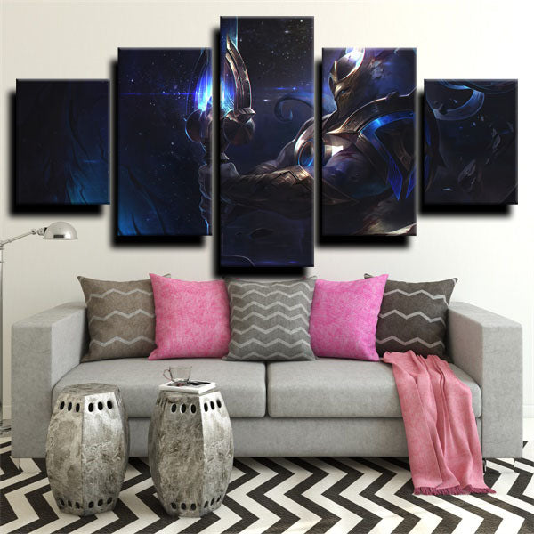 League Of Legends The Seneschal Of Demacia Xin Zhao Black Canvas Wall Art