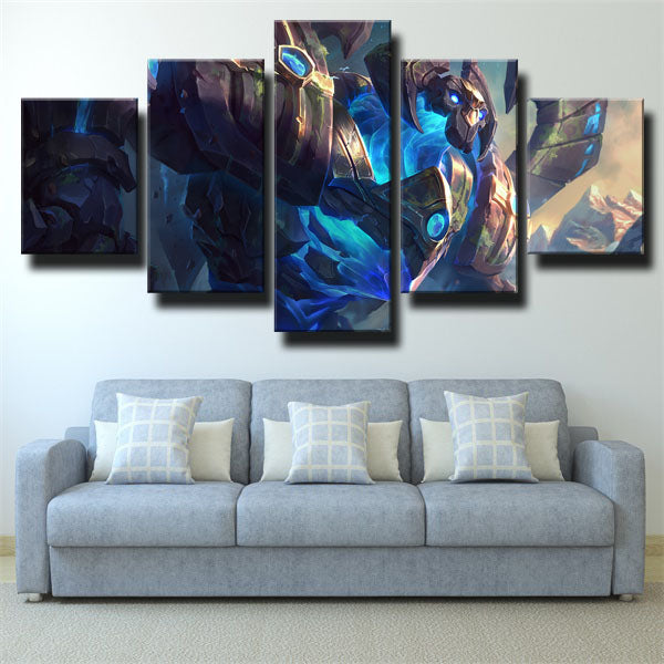 The Sentinel’S Sorrow Galio Blue Canvas Wall Art