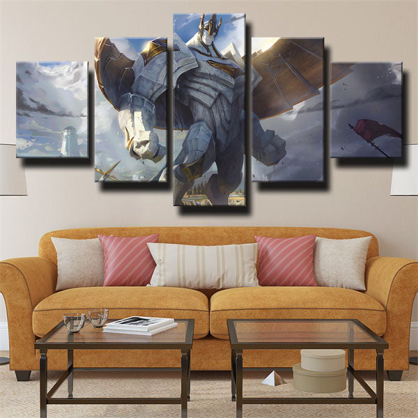 The Sentinel’S Sorrow Galio Ice Canvas Wall Art