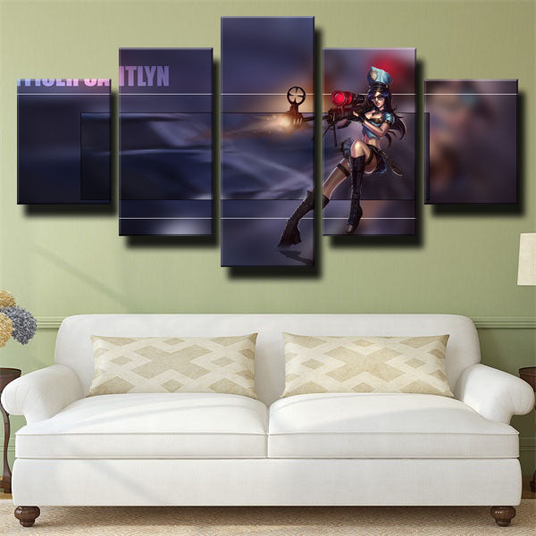 Caitlyn Shooting Gun Canvas Wall Art