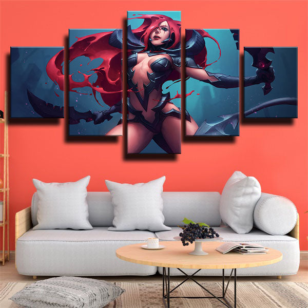 League Of Legends The Sinister Blade Katarina Deep Blue Canvas Wall Art