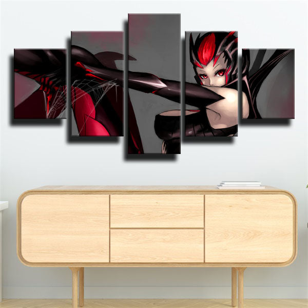 League Of Legends The Spider Queen Elise Red Canvas Wall Art