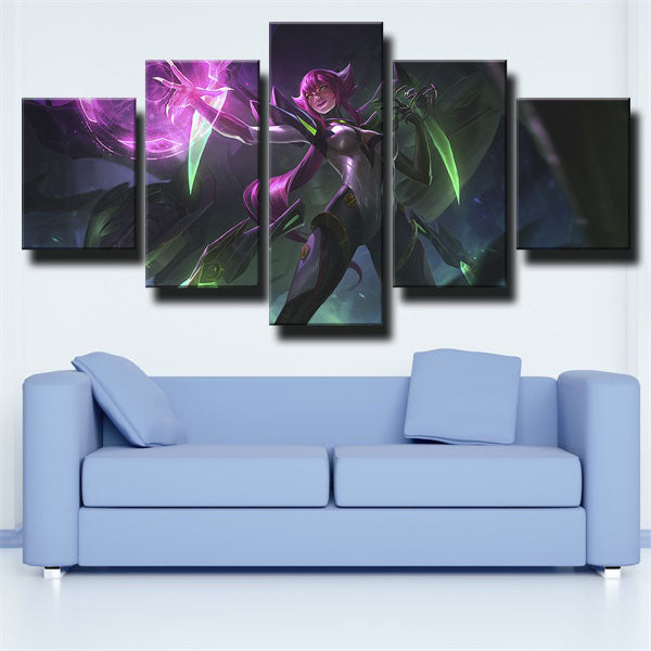 League Of Legends The Spider Queen Elise Purple Canvas Wall Art