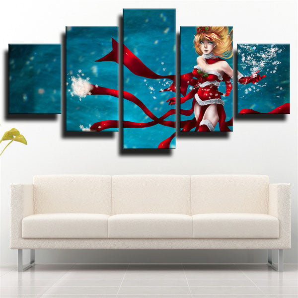 League Of Legends The Storm’S Fury Janna Dark Blue Canvas Wall Art
