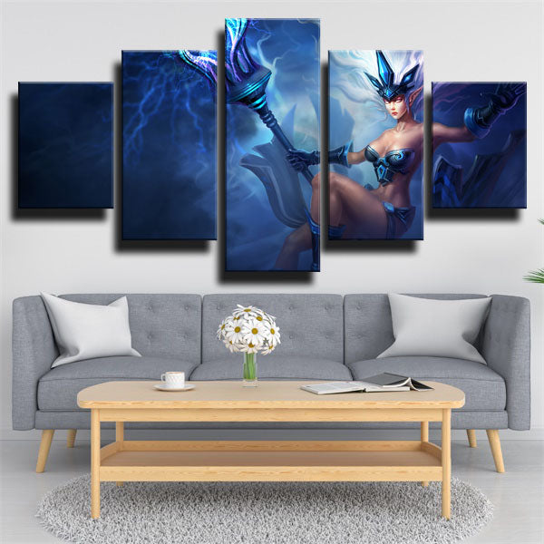 League Of Legends The Storm’S Fury Janna Deep Blue Canvas Wall Art