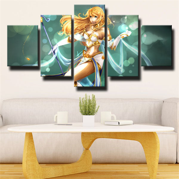 League Of Legends The Storm’S Fury Janna Light Green Canvas Wall Art