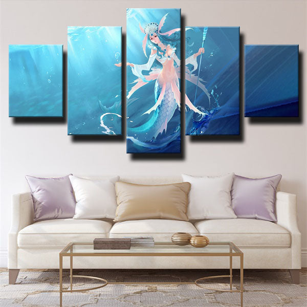 League Of Legends The Tidecaller Nami Blue Canvas Wall Art