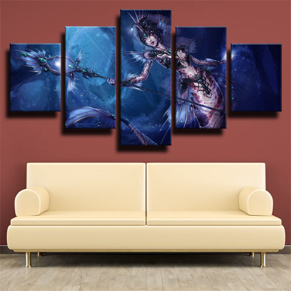 League Of Legends The Tidecaller Nami Blue Canvas Wall Art