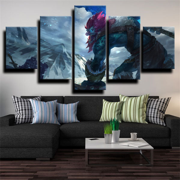 League Of Legends The Troll King Trundle Gray Canvas Wall Art