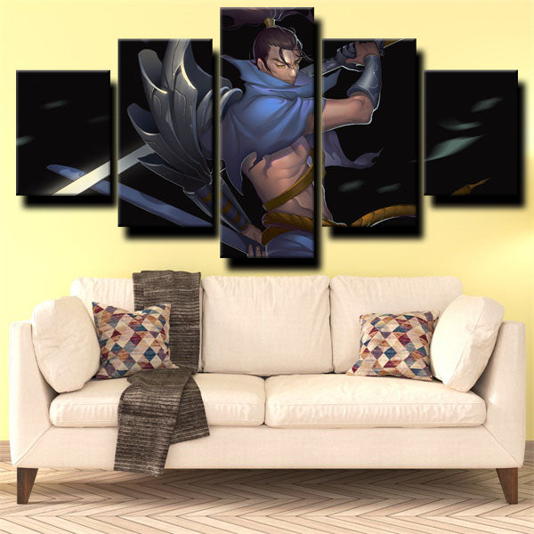 League Of Legends The Unforgiven Yasuo Black Canvas Wall Art