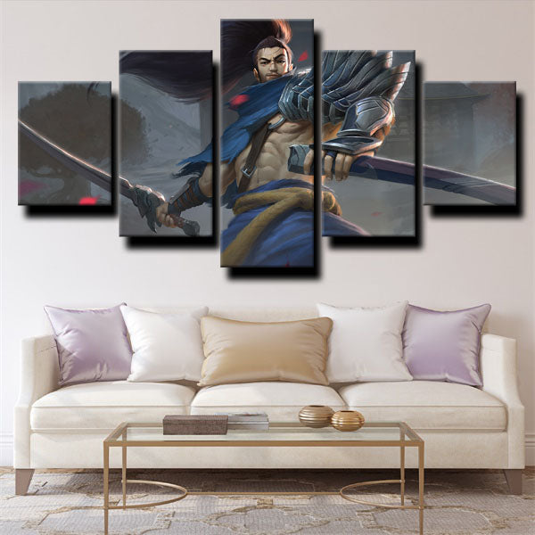 League Of Legends The Unforgiven Yasuo Gray Canvas Wall Art