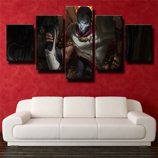 League Of Legends The Virtuoso Jhin Black Canvas Wall Art