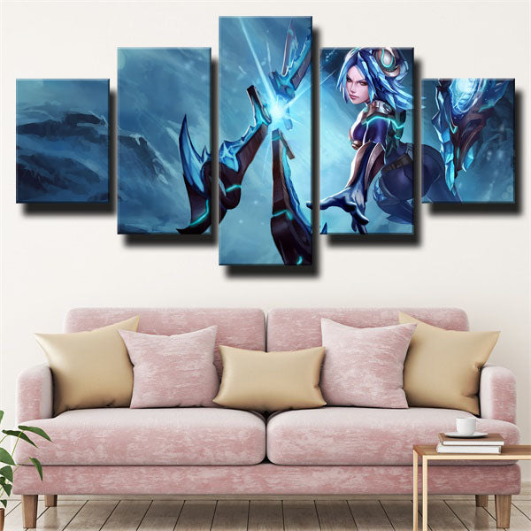 League Of Legends The Will Of The Blades Irelia Navy-Blue Canvas Wall Art