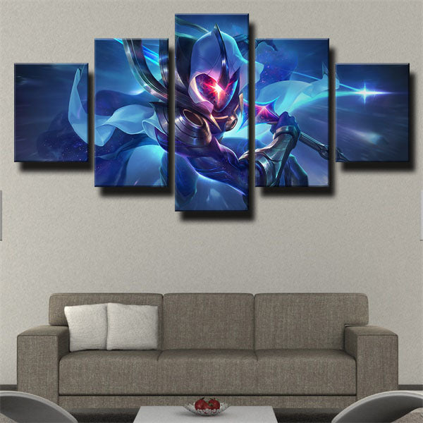 League Of Legends The Wuju Bladesman Master Yi Blue Canvas Wall Art