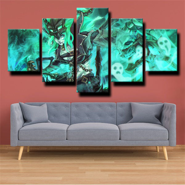 League Of Legends Thresh Green Canvas Wall Art
