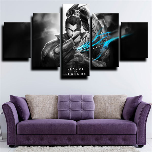 League Of Legends Yasuo Soldiers Assassins Black Canvas Wall Art