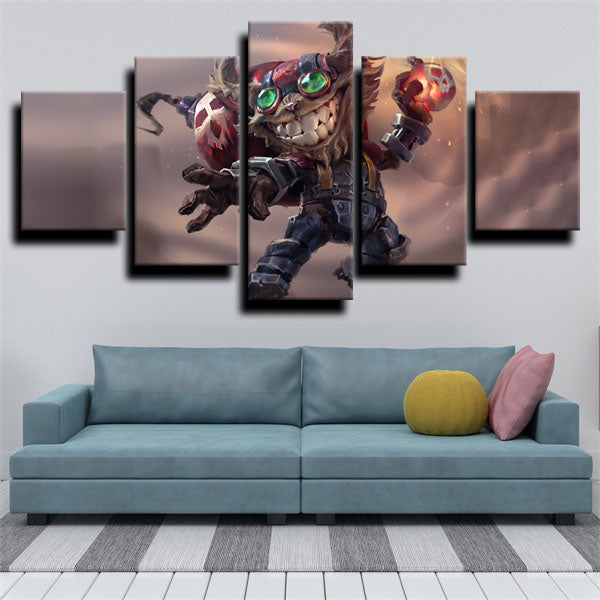 League Of Legends Ziggs Gray Canvas Wall Art