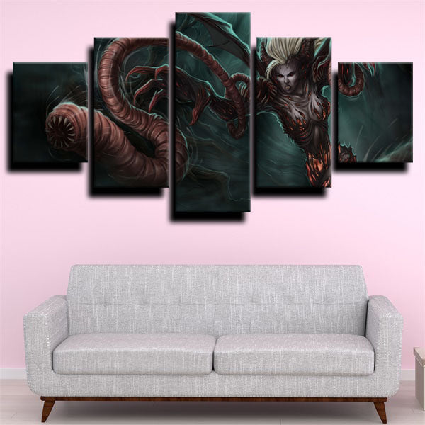 League Of Legends Zyra Mage Black Canvas Wall Art