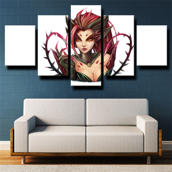 League Of Legends Zyra Mage White Canvas Wall Art