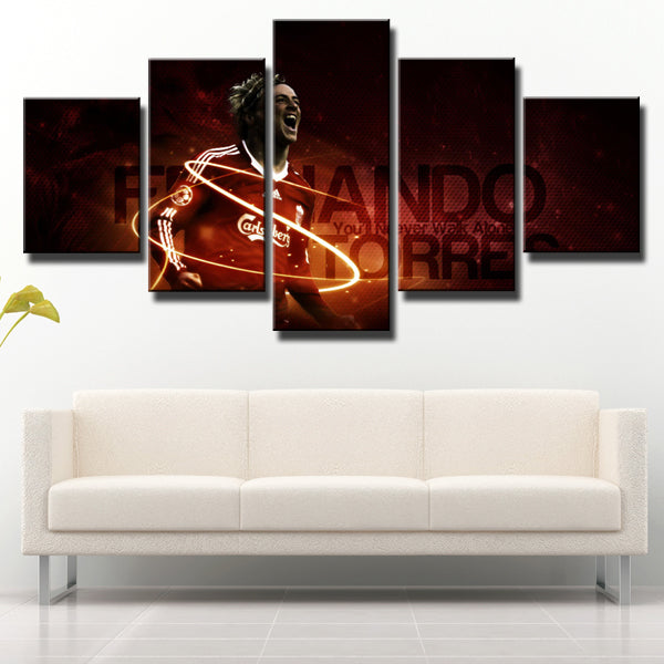 Liverpool Fc Striker Fernando Torres Canvas Wall Art