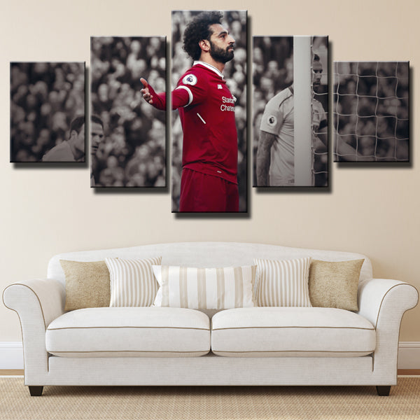 Liverpool Fc Winger Egyptian King Mohamed Salah Canvas Wall Art