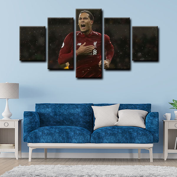 Liverpool Football Club Defender Virgil Van Dijk Canvas Wall Art