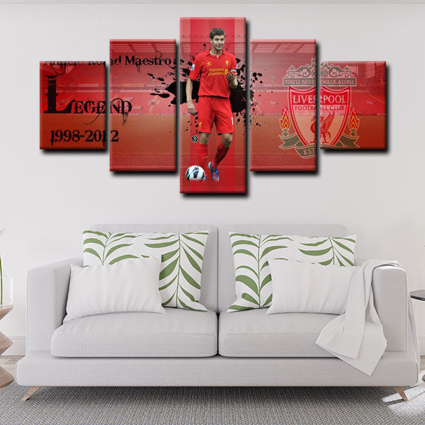 Liverpool Football Club Midfielder Stevie G Steven Gerrard Legend Canvas Wall Art