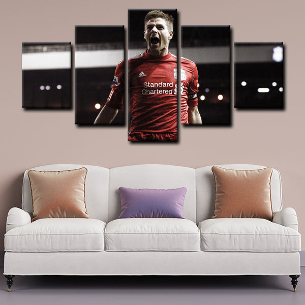 Liverpool Football Club Midfielder Stevie G Steven Gerrard Shout Canvas Wall Art