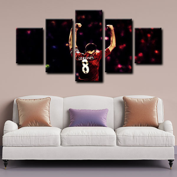 Liverpool Football Club Midfielder Stevie G Steven Gerrard Success Canvas Wall Art