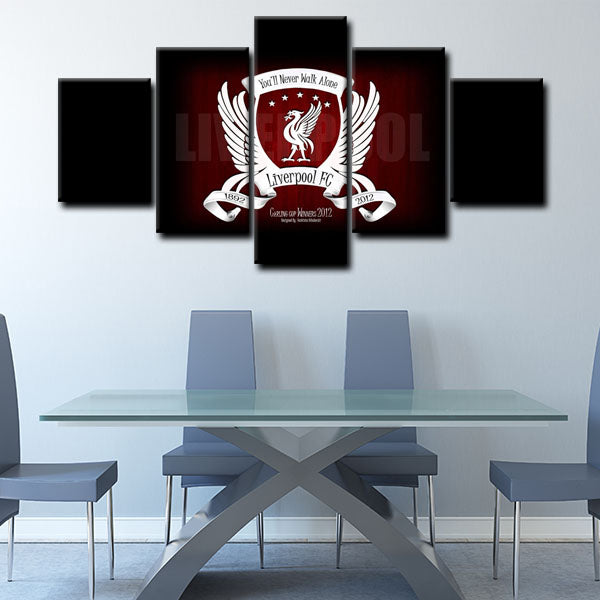 Liverpool Football Club Symbol With Red Liver Bird Canvas Wall Art