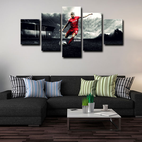 Liverpool Midfield Steven Gerrard Stevie G Canvas Wall Art