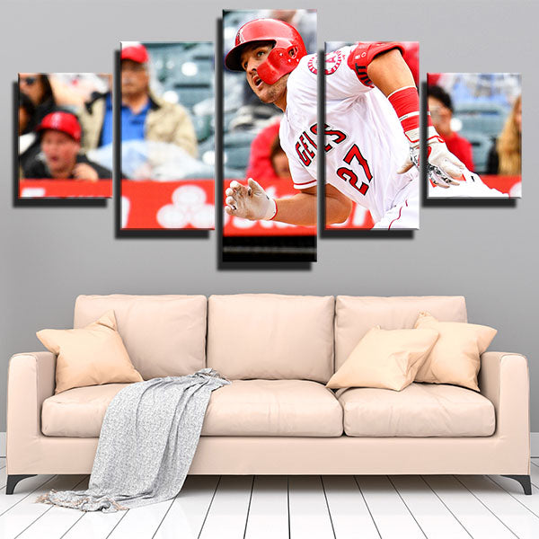 Los Angeles Angels Center Fielder God’S Gift Mike Trout Canvas Wall Art