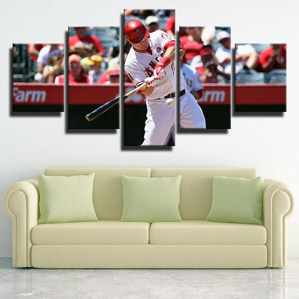 Los Angeles Angels Center Fielder Mike Trout Canvas Wall Art