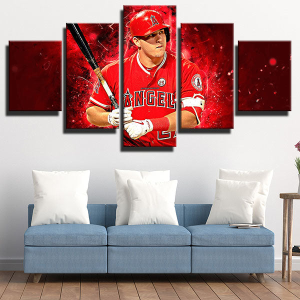 Los Angeles Angels Center Fielder Prince Fish Mike Trout Canvas Wall Art