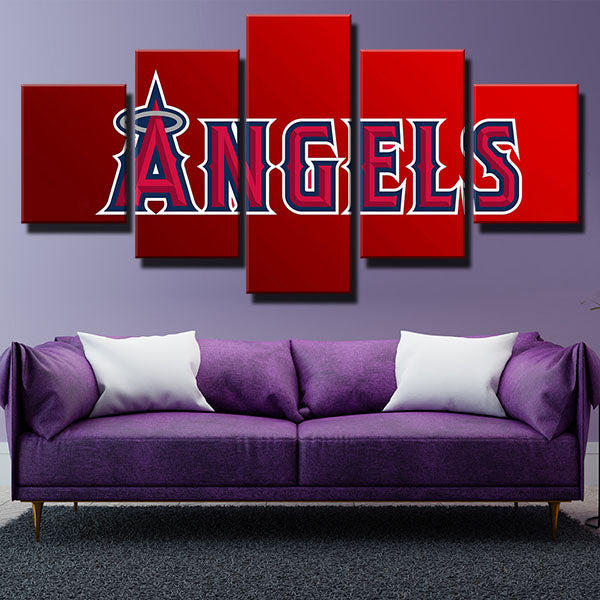 Los Angeles Angels Main Red Emblem Canvas Wall Art