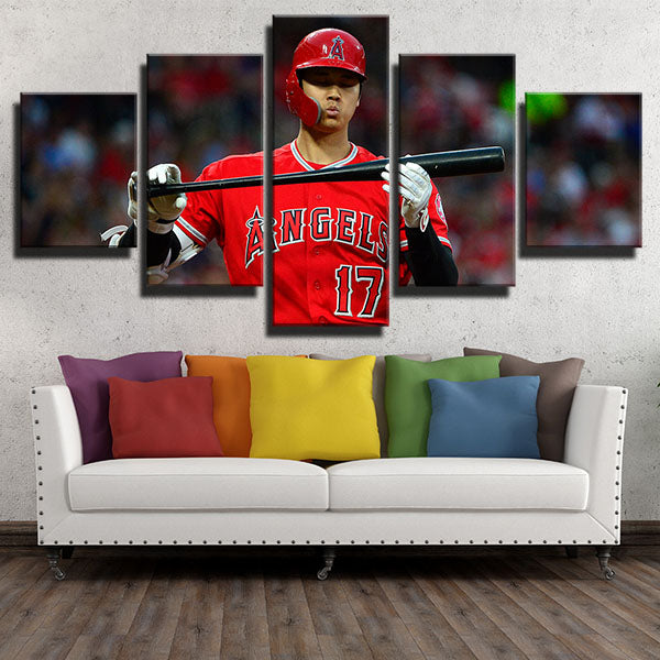 Los Angeles Angels Pitcher Showtime Shohei Ohtani Canvas Wall Art
