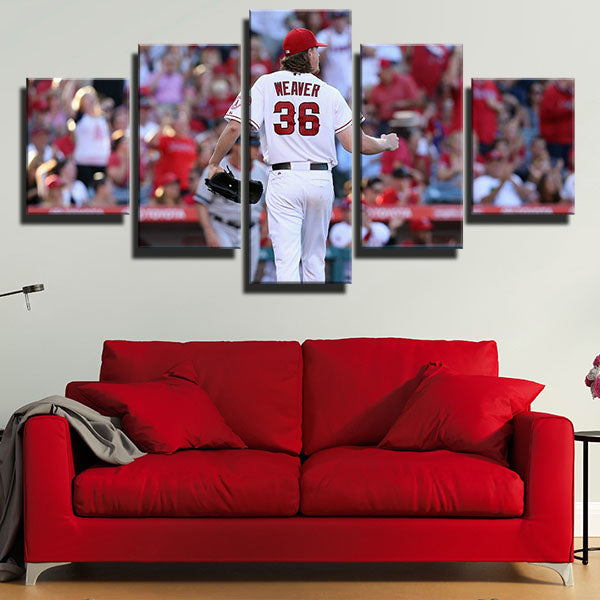 Los Angeles Angels Pitcher Three-Six Jered Weaver Canvas Wall Art