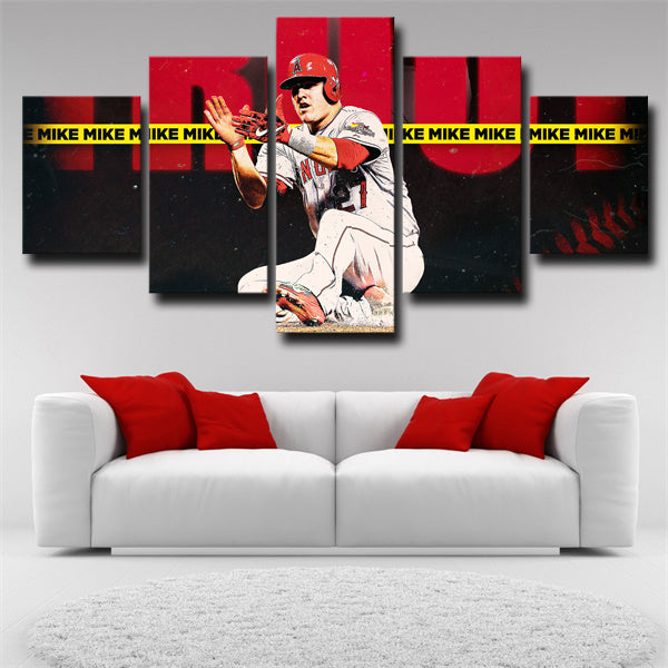 Los Angeles Angels Prince Fish Mike Trout Canvas Wall Art