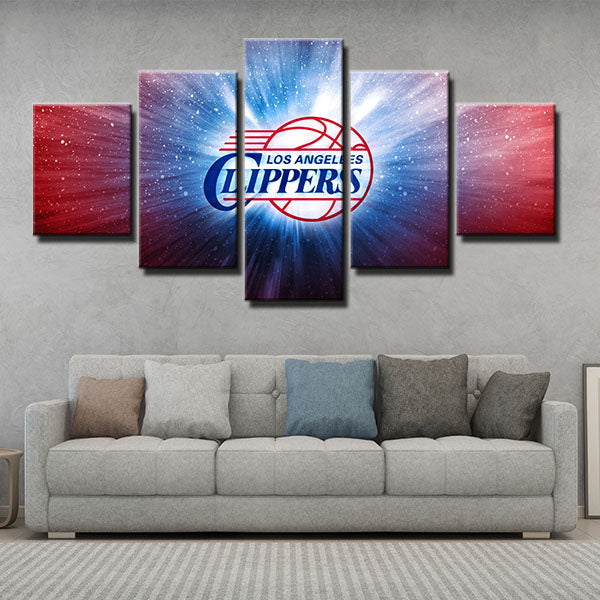 Los Angeles Clippers Bling Bling Emblem Canvas Wall Art