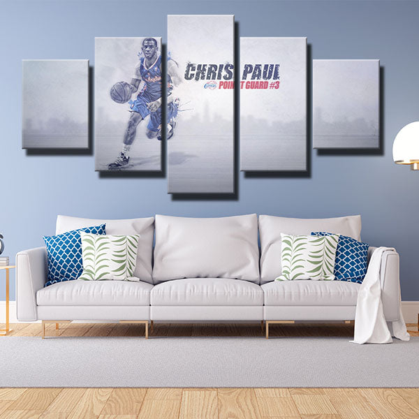 Los Angeles Clippers Control Guard White Chris Paul Canvas Wall Art
