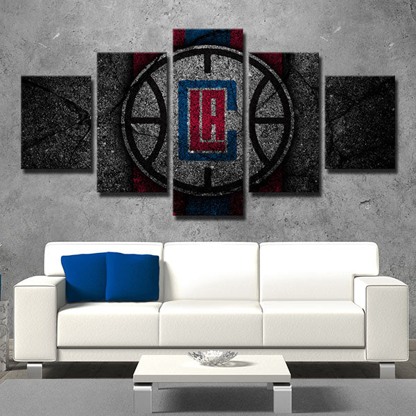 Los Angeles Clippers Split Emblem Canvas Wall Art
